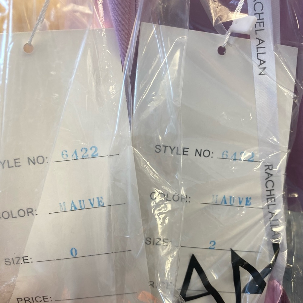 NWT Rachel Allan 6422 - 2 Piece - Mauve Black Cherry - Sz 0, 2, 6 /Sealed in bag - Picture 4 of 6